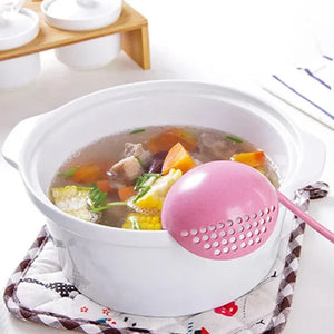 2 In 1 Food Strainer Soup Colander Spoon – 1 Pc (random Color)