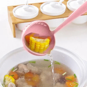 2 In 1 Food Strainer Soup Colander Spoon – 1 Pc (random Color)