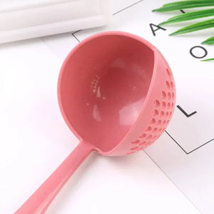 2 In 1 Food Strainer Soup Colander Spoon – 1 Pc (random Color)