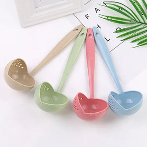 2 In 1 Food Strainer Soup Colander Spoon – 1 Pc (random Color)