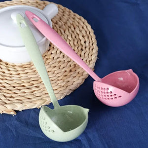 2 In 1 Food Strainer Soup Colander Spoon – 1 Pc (random Color)