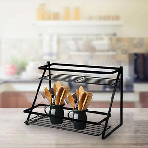 2 Tier Spice Rack Shelf Kitchen Accessories Rack Stand , Multi-purpose Kitchen Spice Rack Holder,