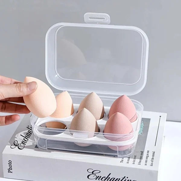 6 Grids Travel Beauty Blenders Storage Box Makeup Egg Sponge Organizer (random Color)