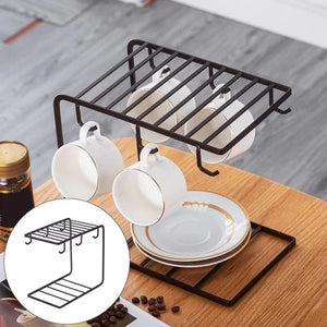 6 Hooks Iron Coffee Rack Organizer