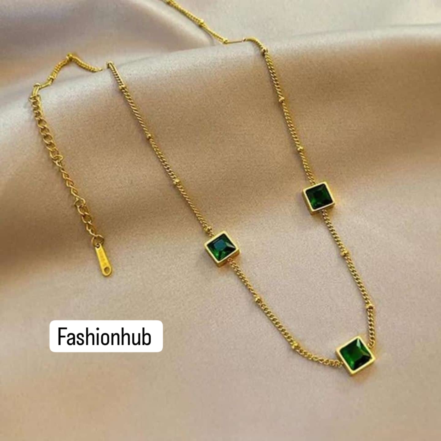 Green stone chain