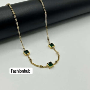 Green stone chain