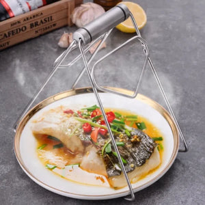 Non-slip Stainless Steel Multifunctional Hot Plate Clip Dish Tray Bowl Holder Gripper Clamp Kitchen Tools