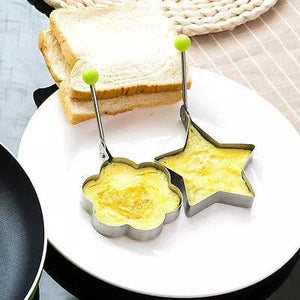 Pack Of 4 Egg Shaper Kitchen Tools Star, Heart, Round, Flower Shaped Stainless Steel – (random Color )