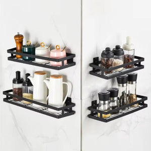 Stainless Steel Rack Kitchen Shelf Wall Mounted Condiment Rack Kitchen Organizer Storage Shelf