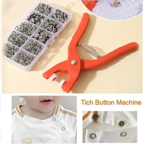 Metal Hand Press Tich Button Fixer Machine Metal Good Quality – 25 Pcs Button