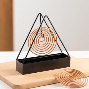 Triangle Mosquito Coil Holder, Spiral Mosquito Coil Stand Metal Body Insect Repellent Rack (random Color)