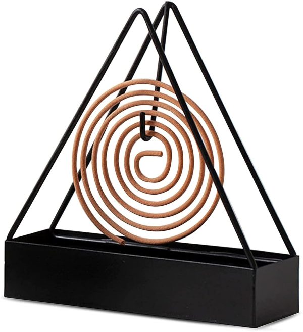 Triangle Mosquito Coil Holder, Spiral Mosquito Coil Stand Metal Body Insect Repellent Rack (random Color)